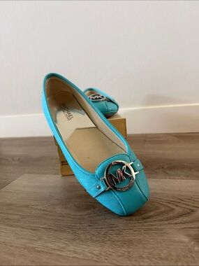 Michael Kors Turquoise MK Emblem Ballet Flat